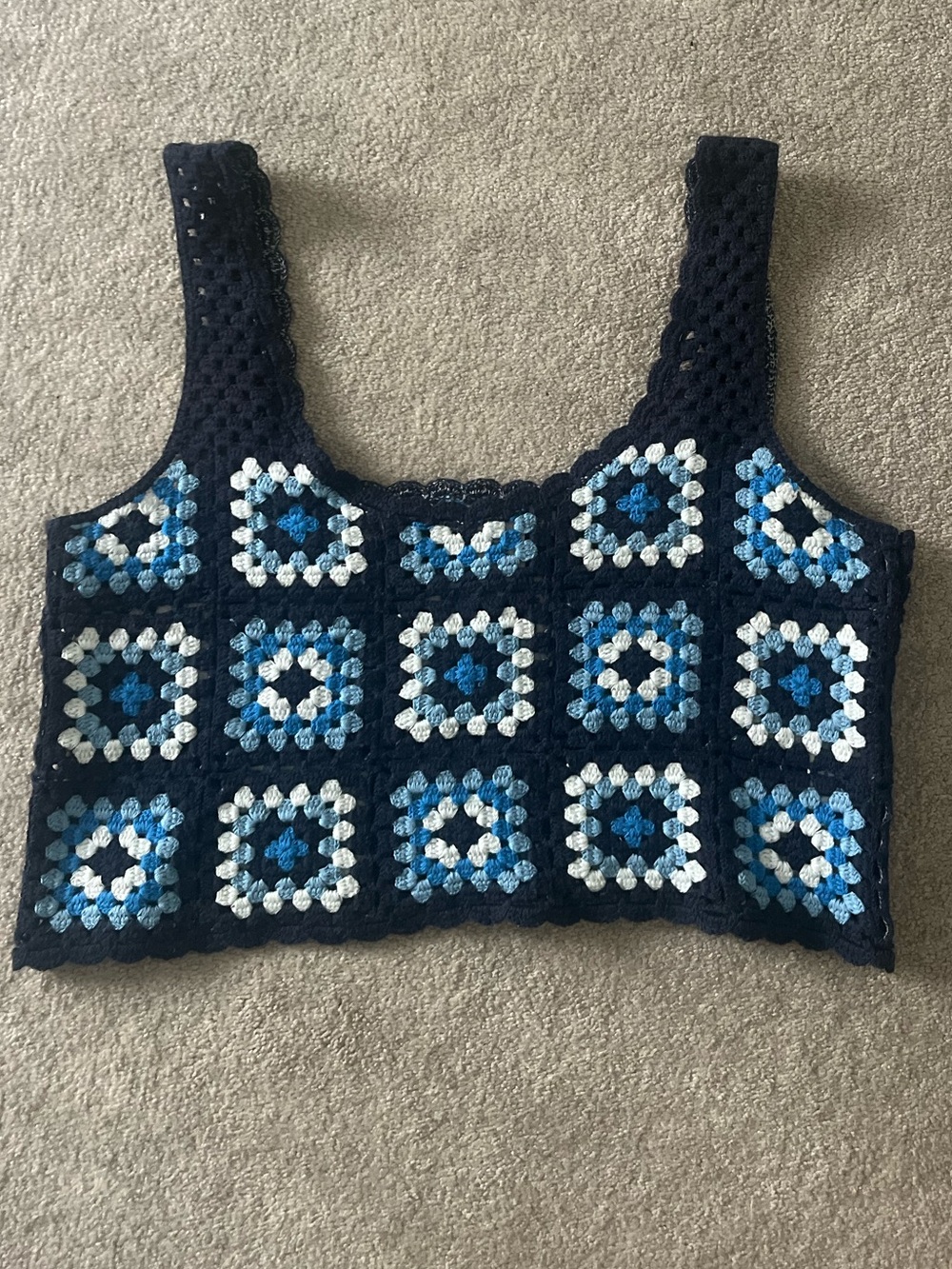Trendy Crochet Cropped Tank Top
